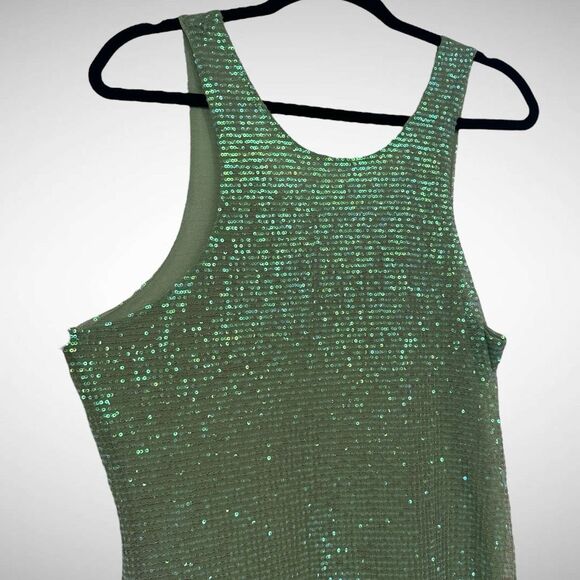 ByTiMo Sequins Strap Green Sleeveless Long Maxi Slip Dress Size Medium Party - Picture 3 of 10